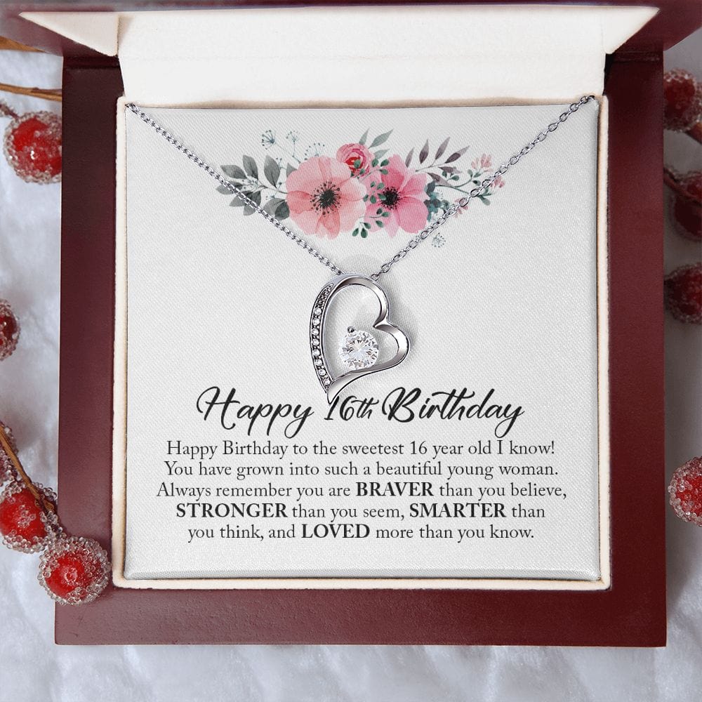 Happy 16th Birthday, Forever Heart Necklace