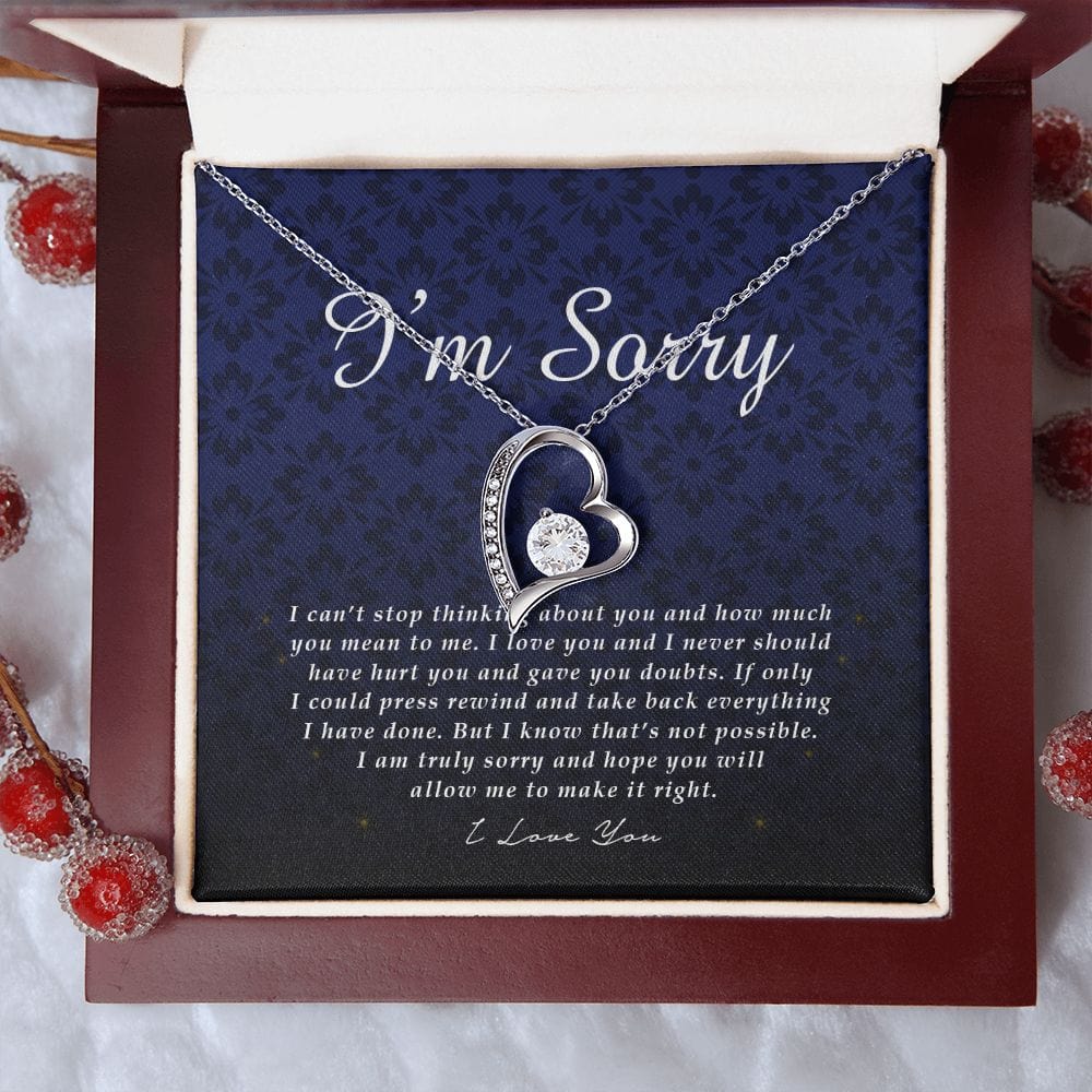 Apology Gift, I'm Sorry, Forever Heart Necklace