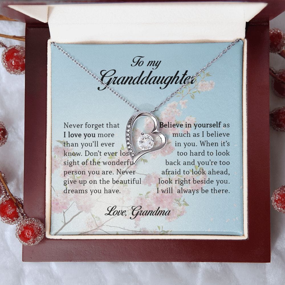 To My Granddaughter, Forever Heart Necklace
