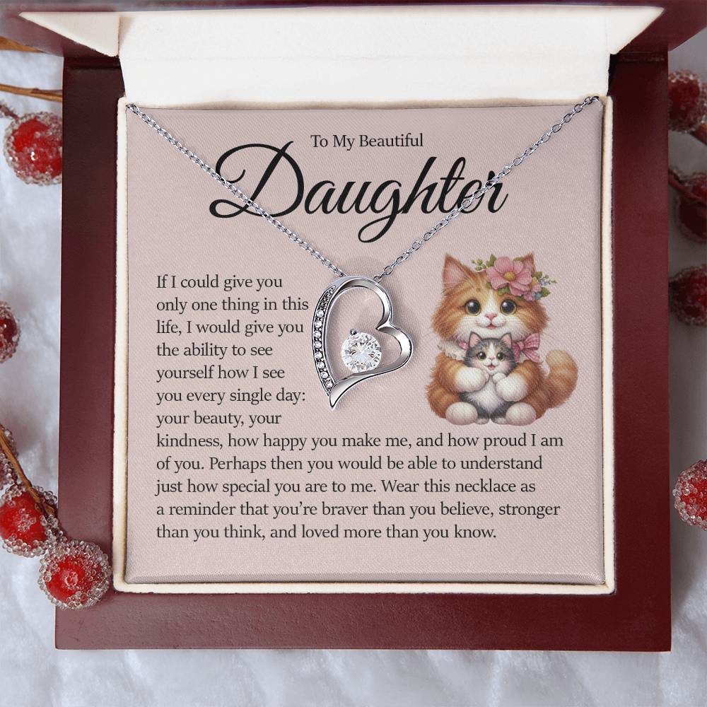 To My Beautiful Daughter, Forever Heart Necklace