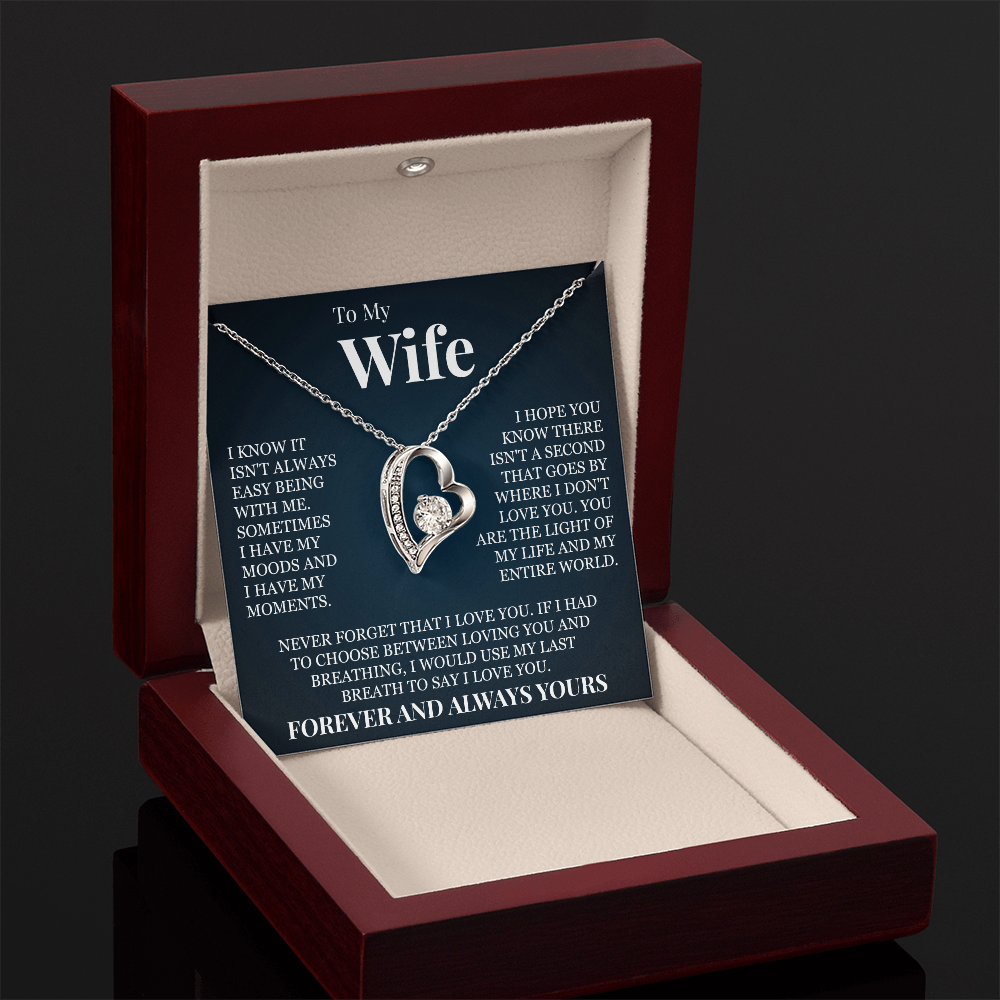 Forever Love Necklace - To My Wife "Forever and Always Yours"