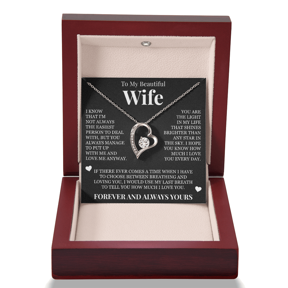 Forever Love Necklace - To My Wife - "Forever and Always Yours"