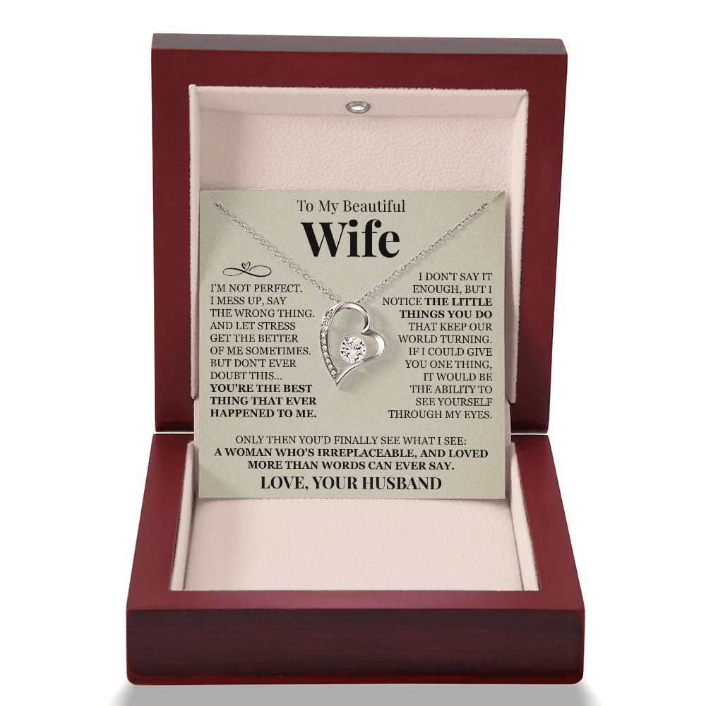 Forever Love Necklace - To My Beautiful Wife "You're The Best"
