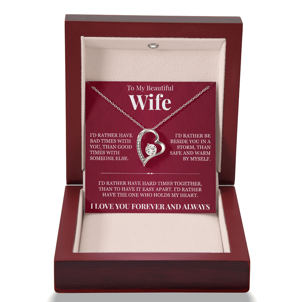 Forever Love Necklace - To My Beautiful Wife "I Love You Forever and Always"
