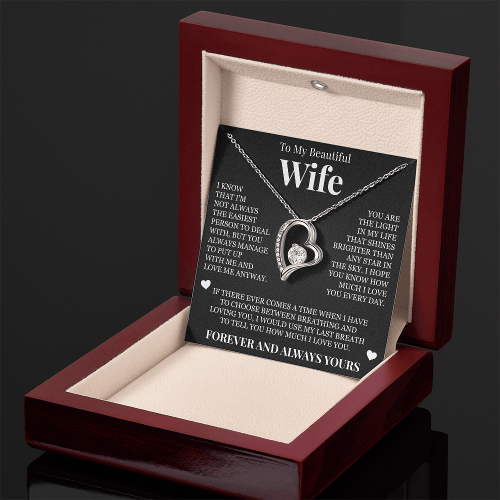 Forever Love Necklace - To My Wife - "Forever and Always Yours"