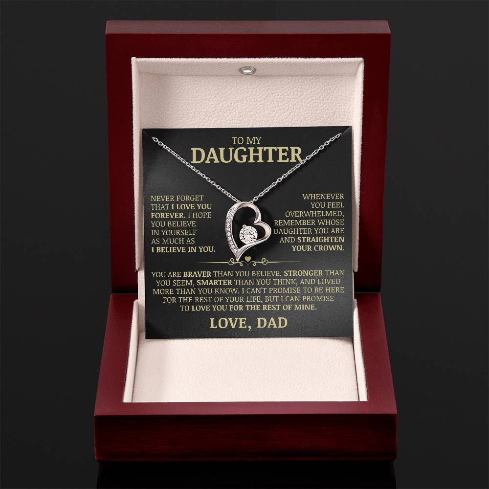 To My Daughter "Never Forget That I Love You" Necklace