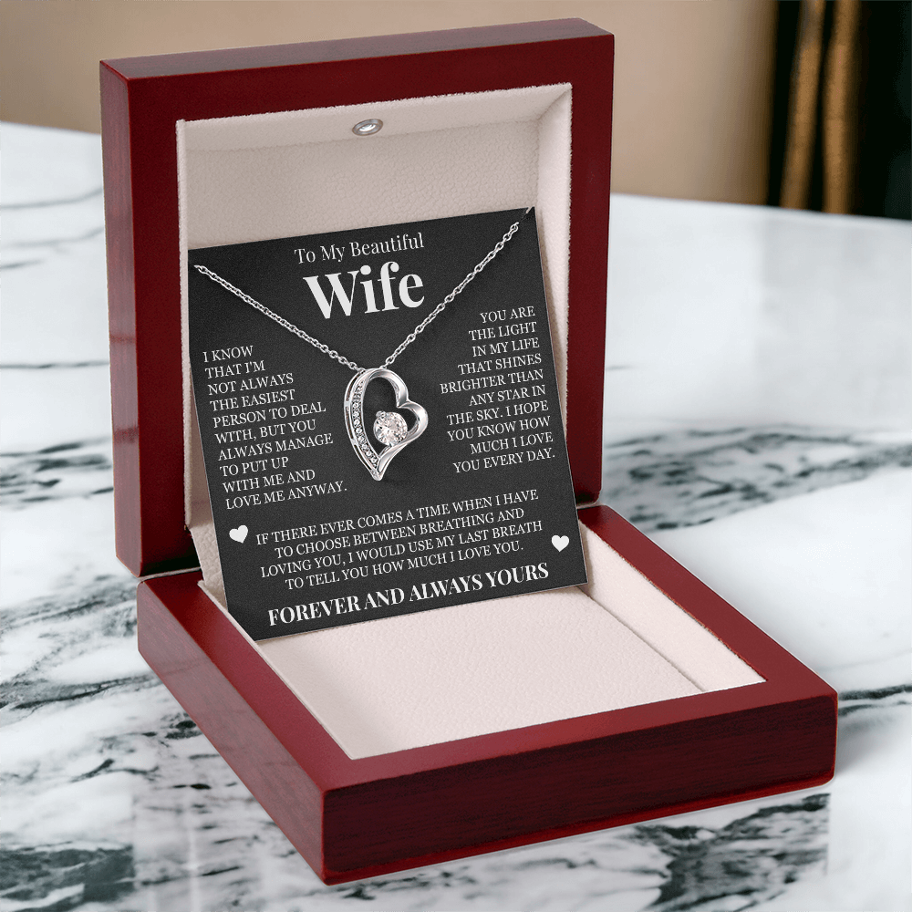Forever Love Necklace - To My Wife - "Forever and Always Yours"