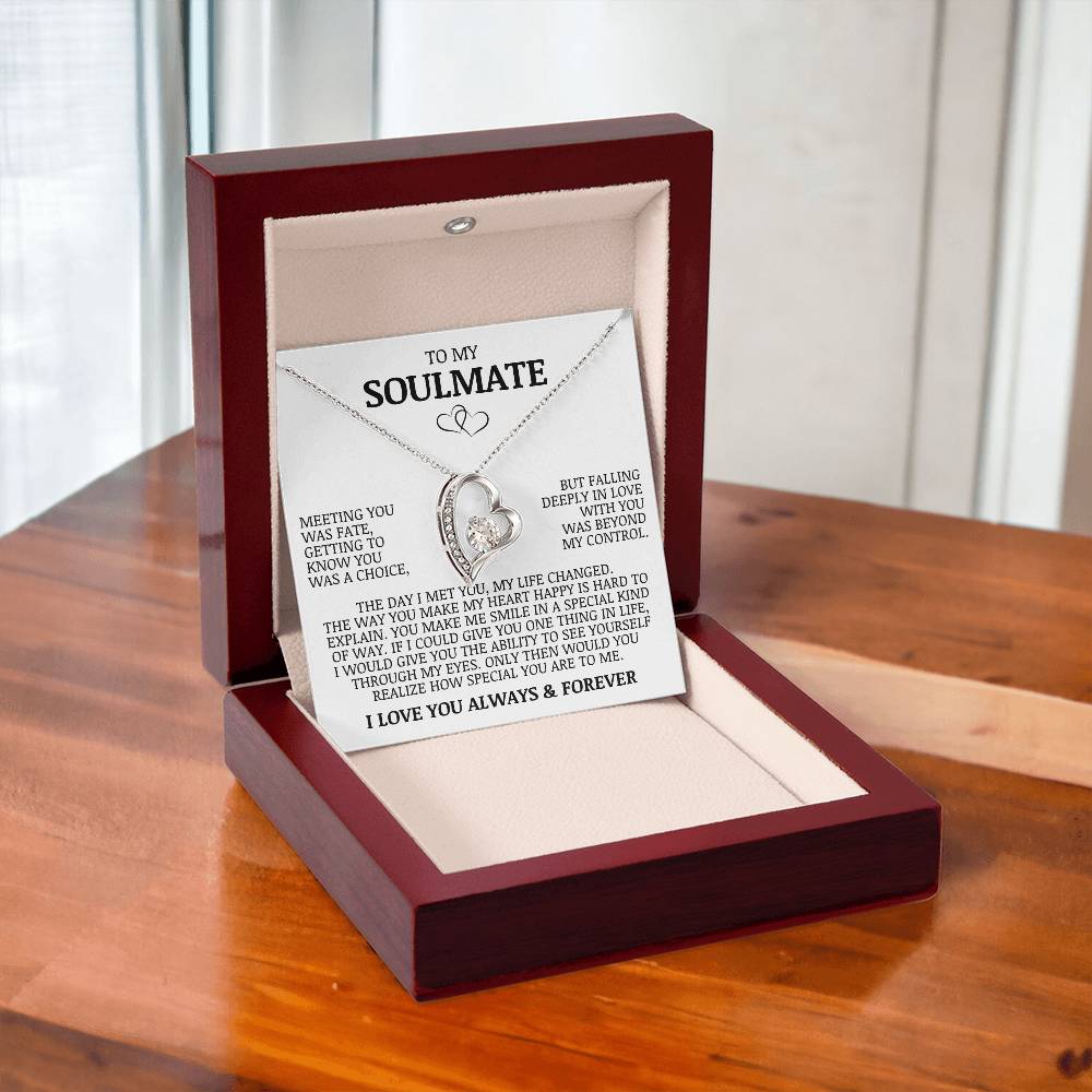 To My Soulmate "Meeting You Was Fate" Forever Love Necklace