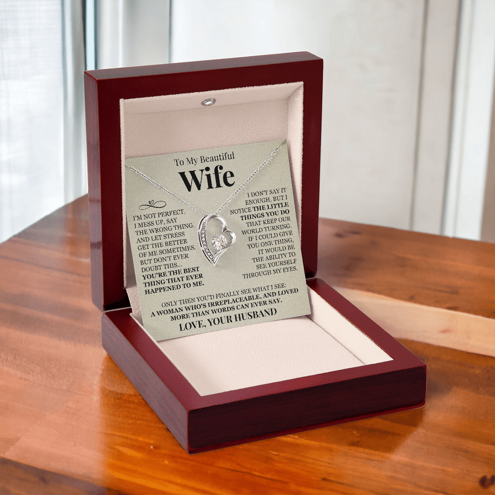 Forever Love Necklace - To My Beautiful Wife "You're The Best"