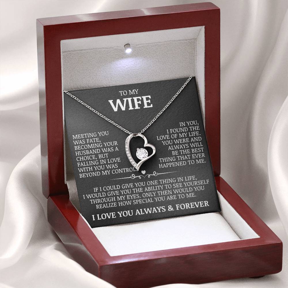 To My Wife "In You, I Found The Love of My Life" Forever Love Necklace