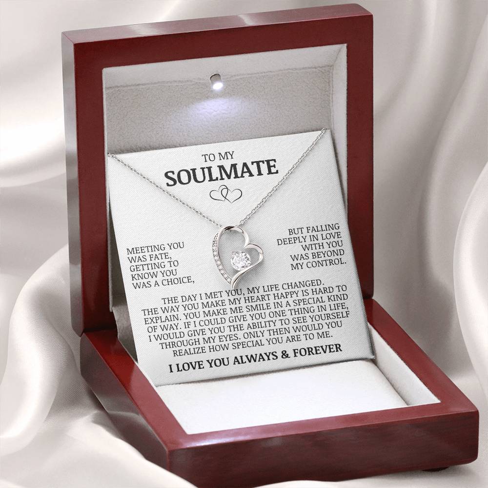 To My Soulmate "Meeting You Was Fate" Forever Love Necklace