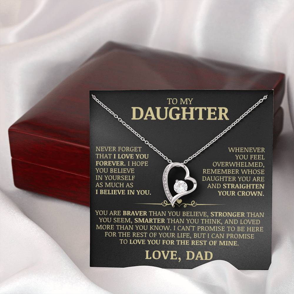 To My Daughter "Never Forget That I Love You" Necklace