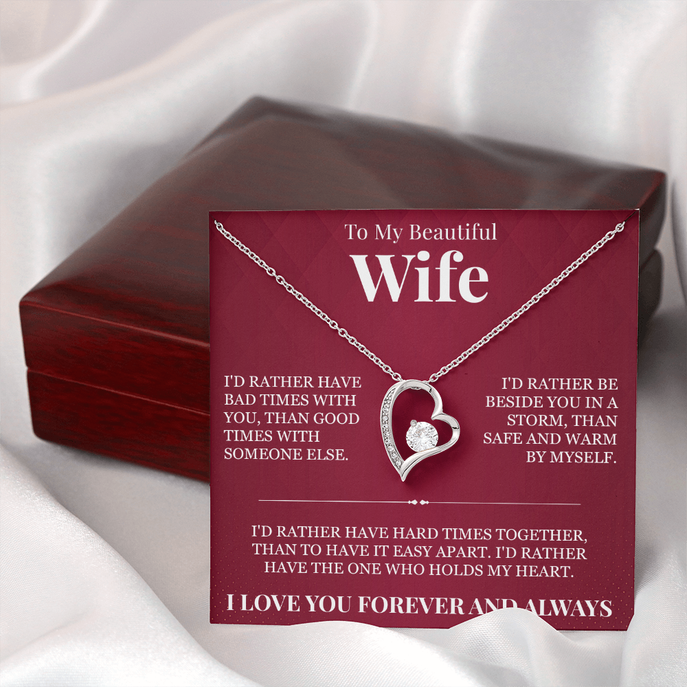 Forever Love Necklace - To My Beautiful Wife "I Love You Forever and Always"