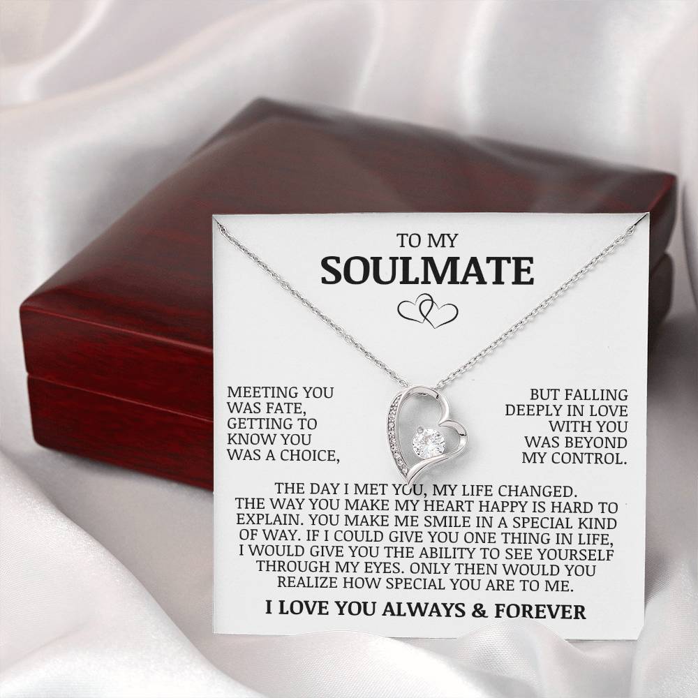 To My Soulmate "Meeting You Was Fate" Forever Love Necklace