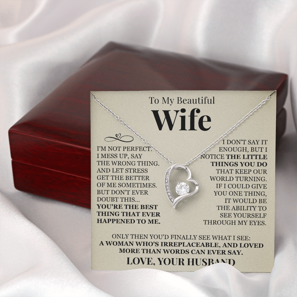 Forever Love Necklace - To My Beautiful Wife "You're The Best"
