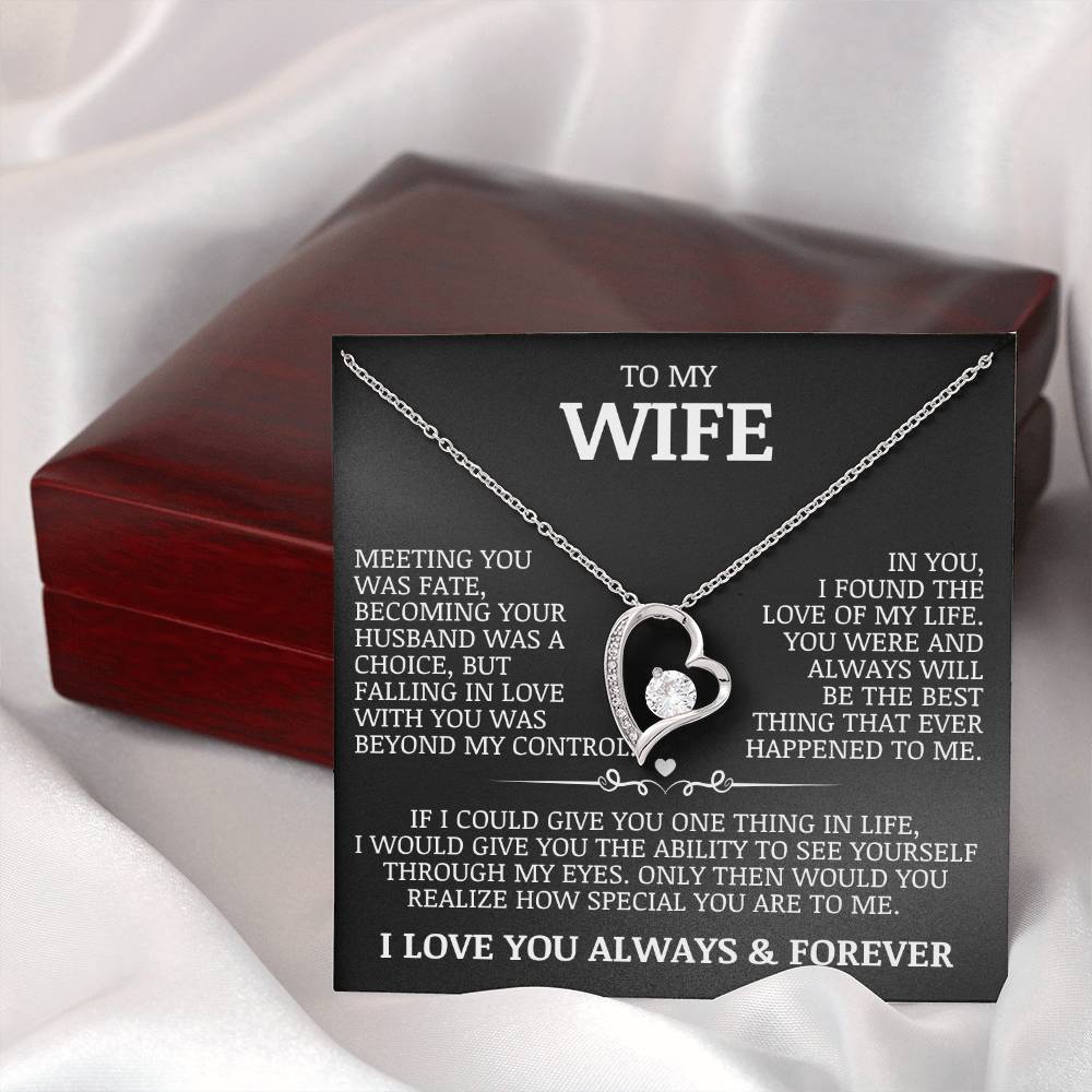 To My Wife "In You, I Found The Love of My Life" Forever Love Necklace