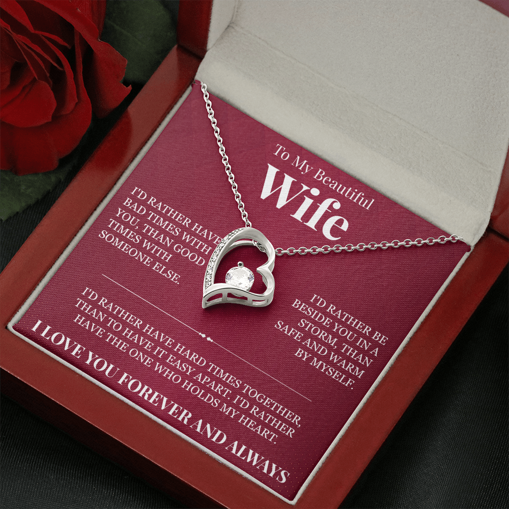 Forever Love Necklace - To My Beautiful Wife "I Love You Forever and Always"