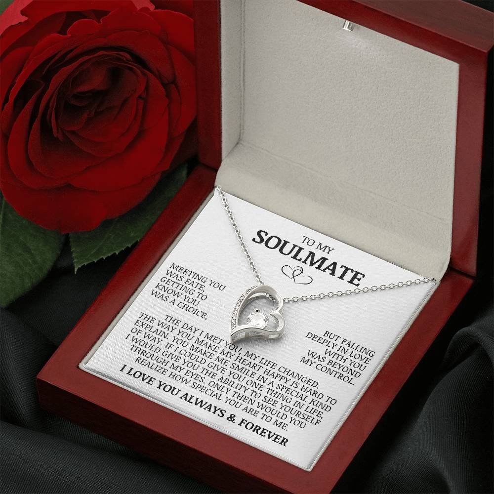 To My Soulmate "Meeting You Was Fate" Forever Love Necklace