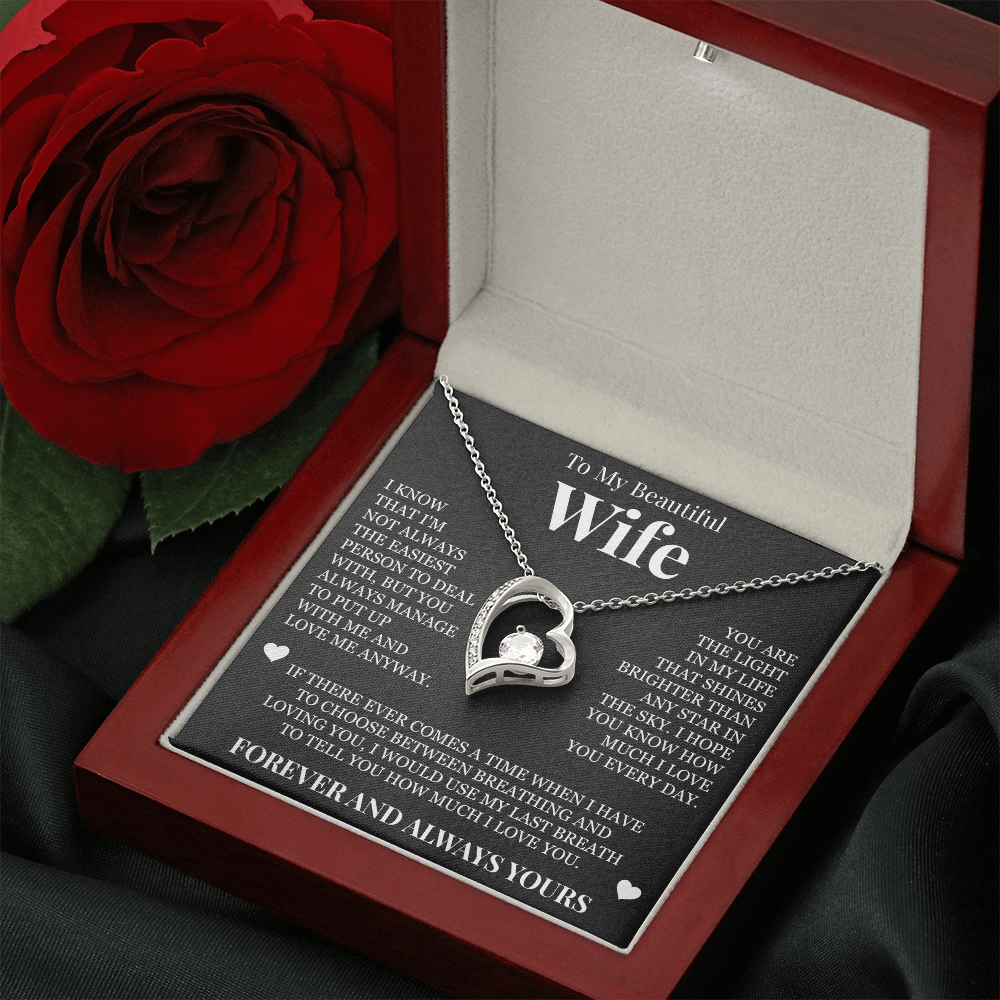 Forever Love Necklace - To My Wife - "Forever and Always Yours"