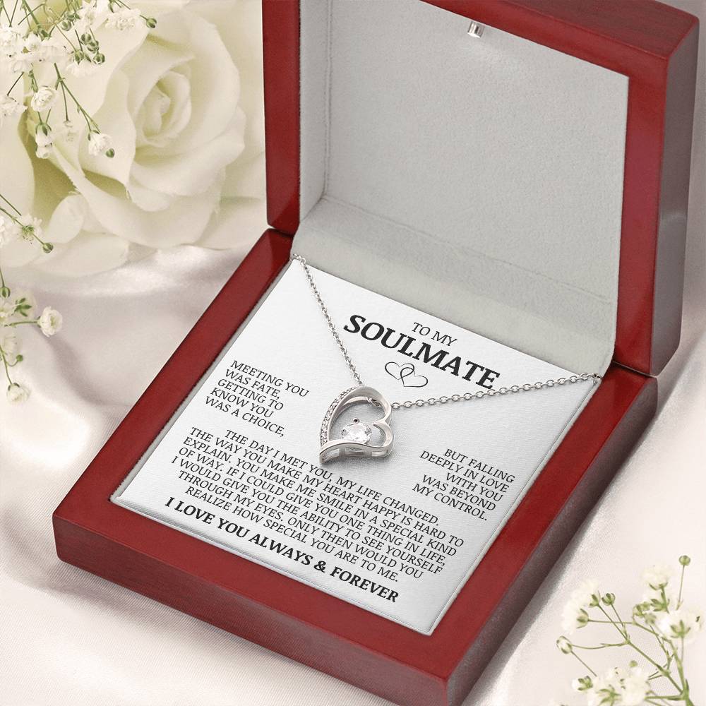 To My Soulmate "Meeting You Was Fate" Forever Love Necklace