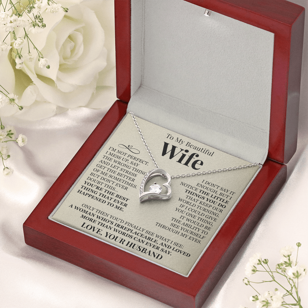 Forever Love Necklace - To My Beautiful Wife "You're The Best"