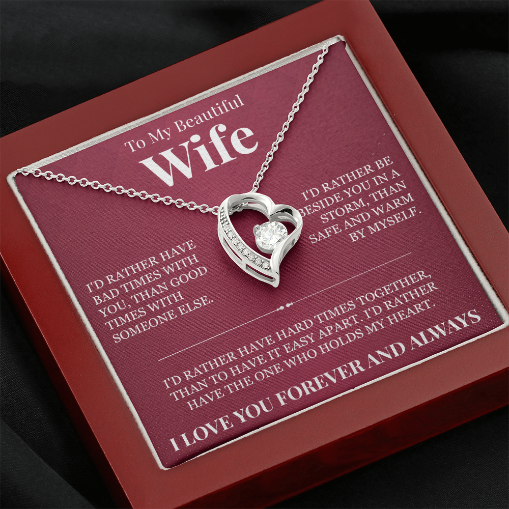 Forever Love Necklace - To My Beautiful Wife "I Love You Forever and Always"