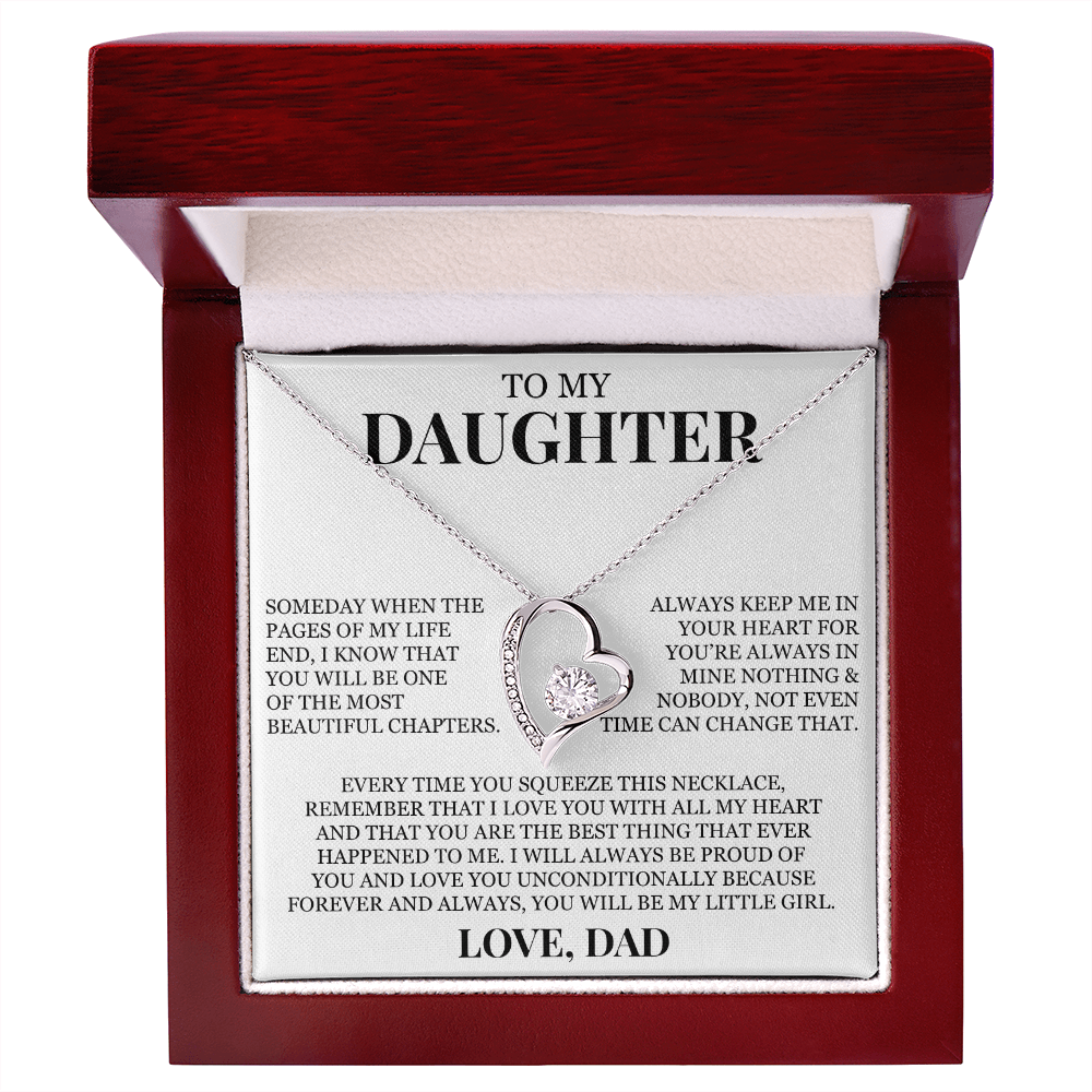 To My Daughter "I Love You With All My Heart" Forever Love Necklace