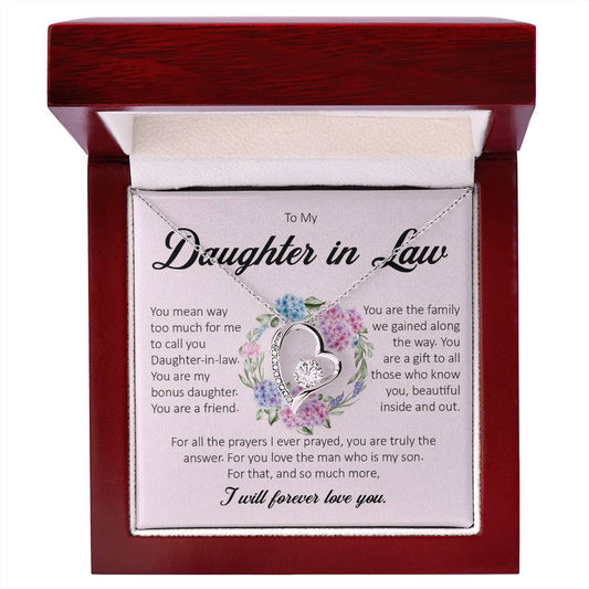To My Daughter In Law, Forever Heart Necklace