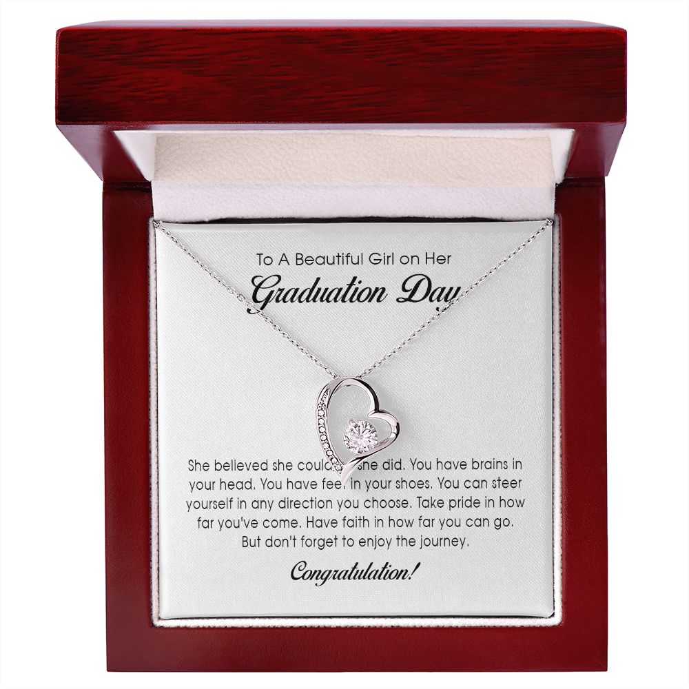 To a Beautiful Girl on her Graduation Day, Forever Heart Necklace