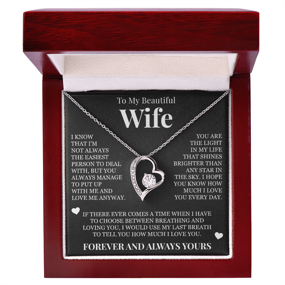 Forever Love Necklace - To My Wife - "Forever and Always Yours"