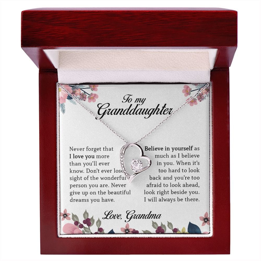 To My Granddaughter, Forever Heart Necklace