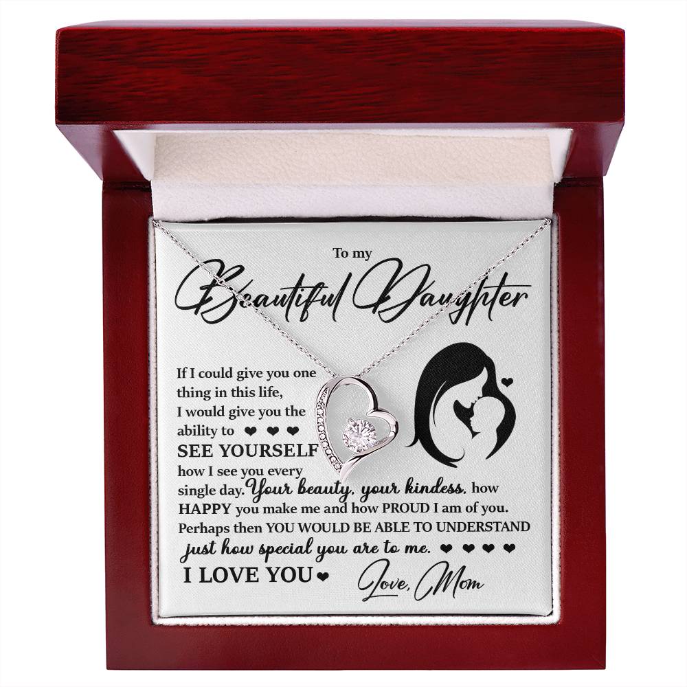 Forever Heart Necklace, Daughter Gift