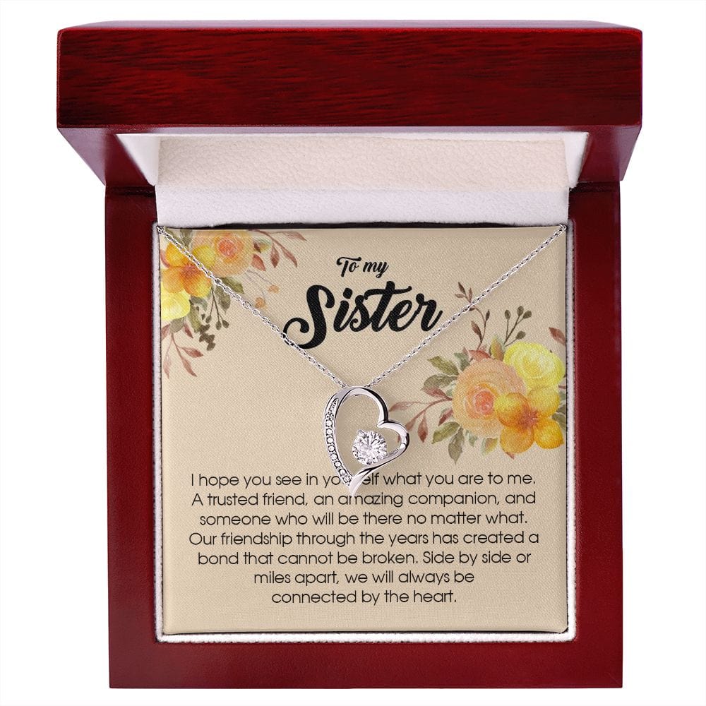 To My Sister, Forever Heart Necklace