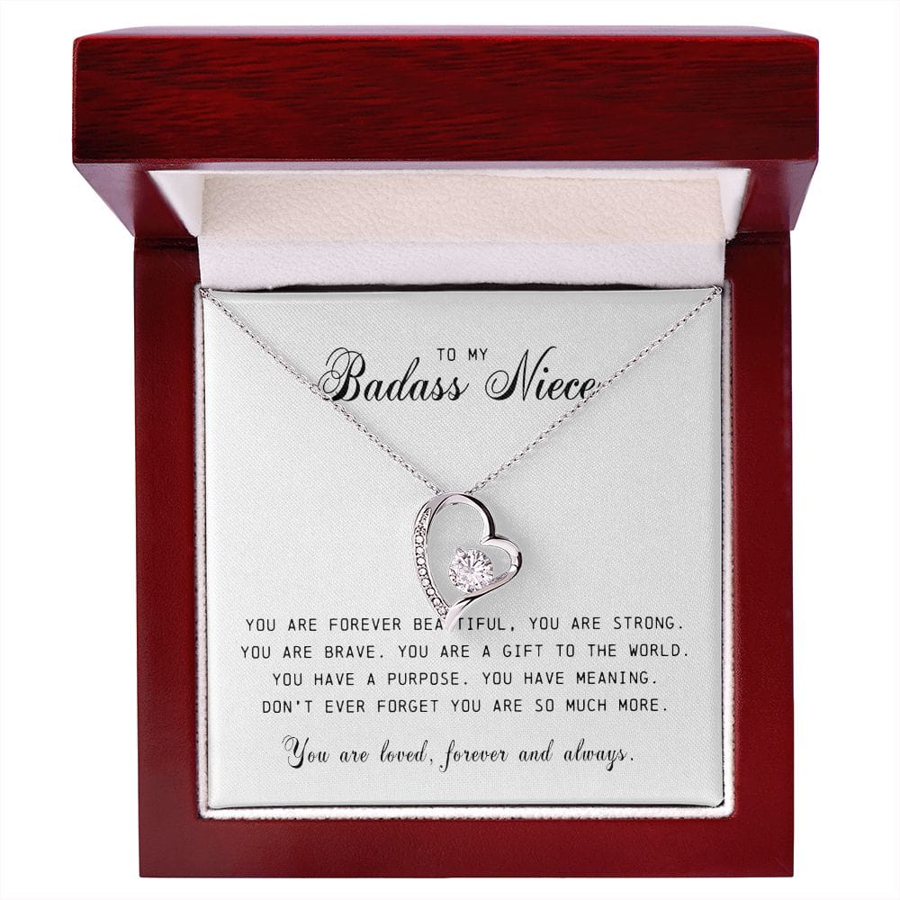 To My Badass Niece, Forever Heart Necklace