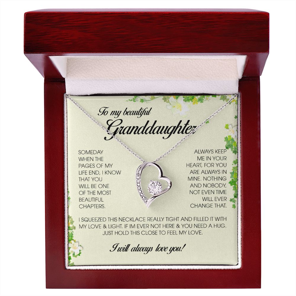 To My Beautiful Granddaughter, Forever Heart Necklace