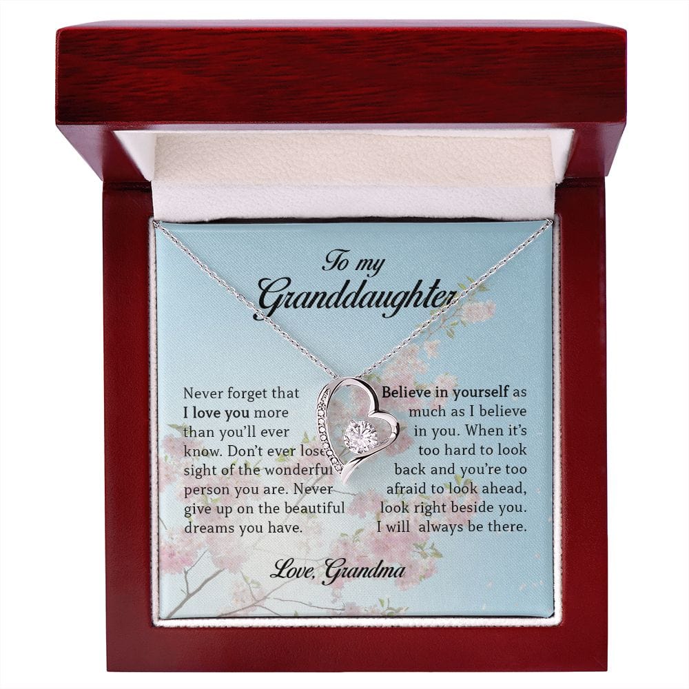 To My Granddaughter, Forever Heart Necklace