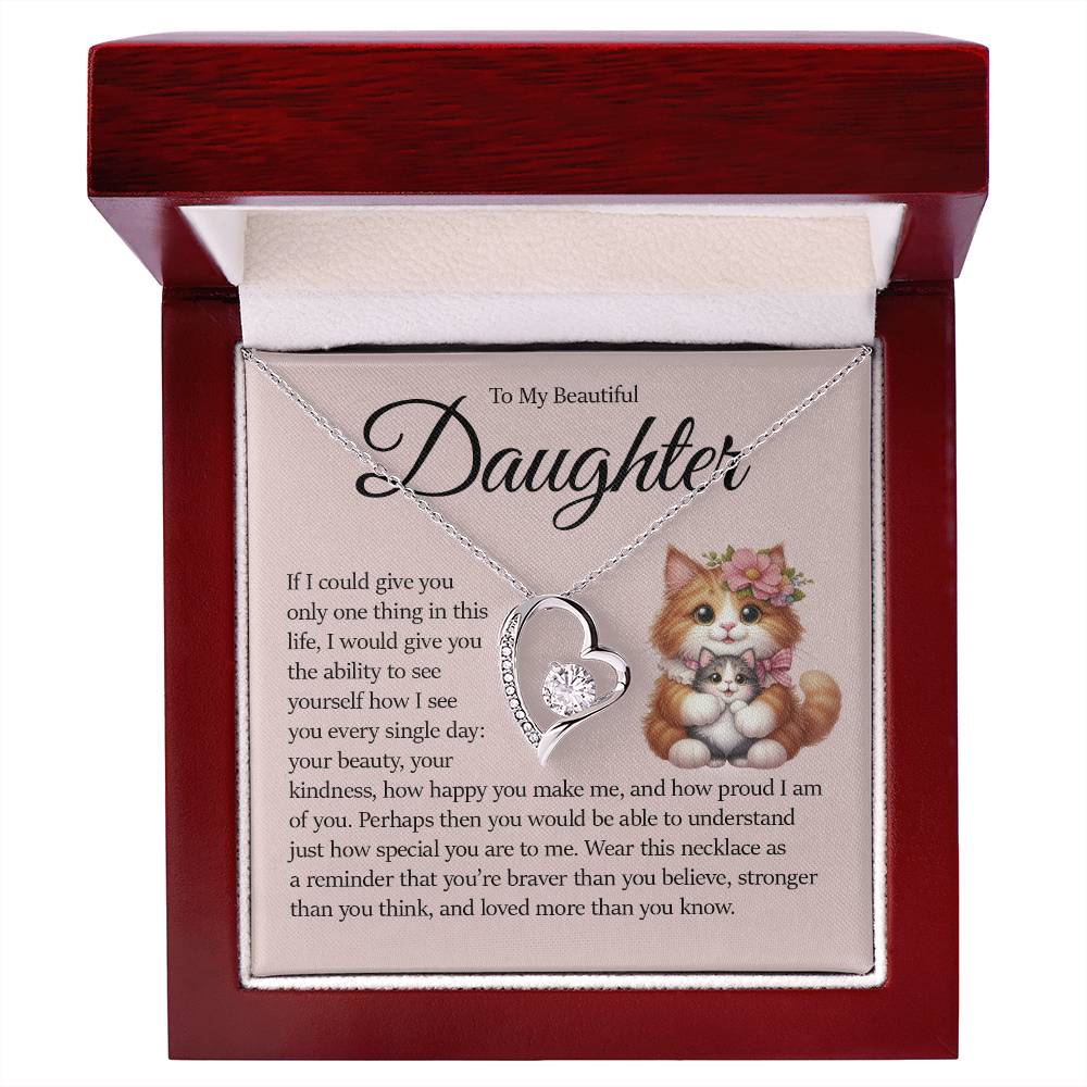 To My Beautiful Daughter, Forever Heart Necklace