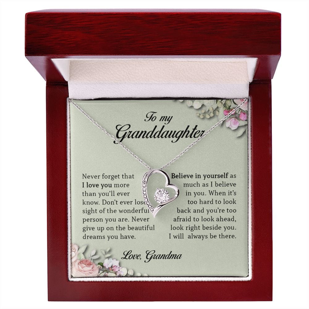 To My Granddaughter, Forever Heart Necklace