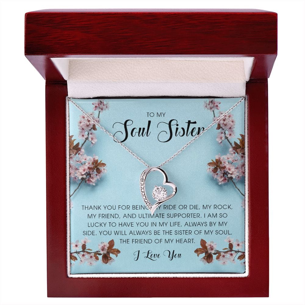 To My Soul Sister, Forever Heart Necklace