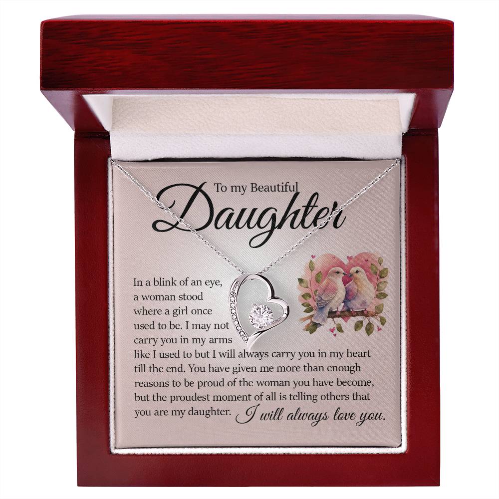 Forever Heart Necklace, Daughter Gift