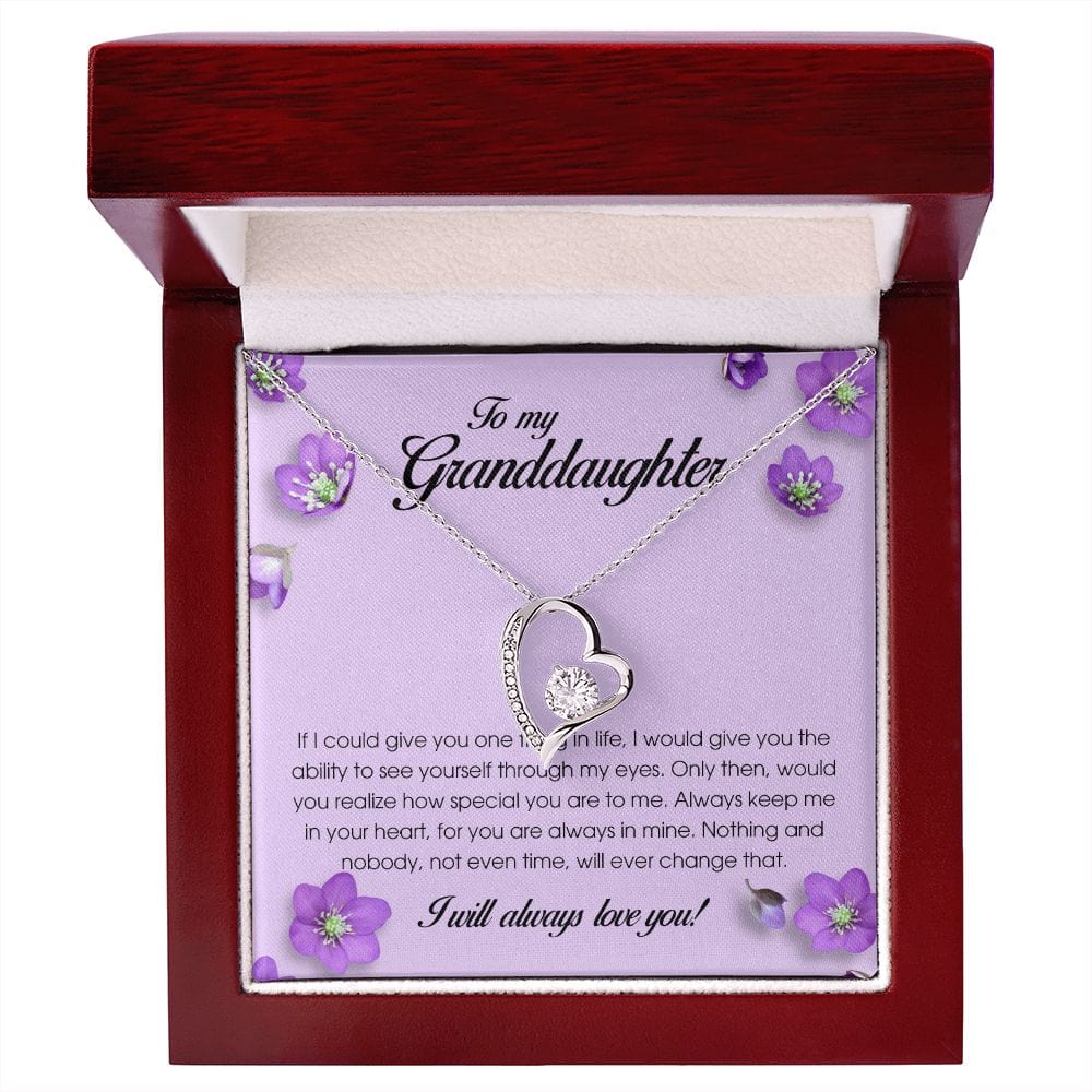 To My Granddaughter, Forever Heart Necklace
