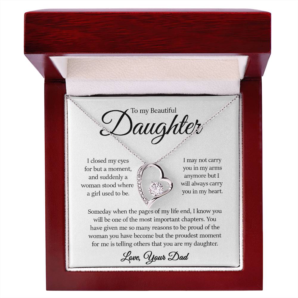 Forever Heart Necklace, Daughter Gift