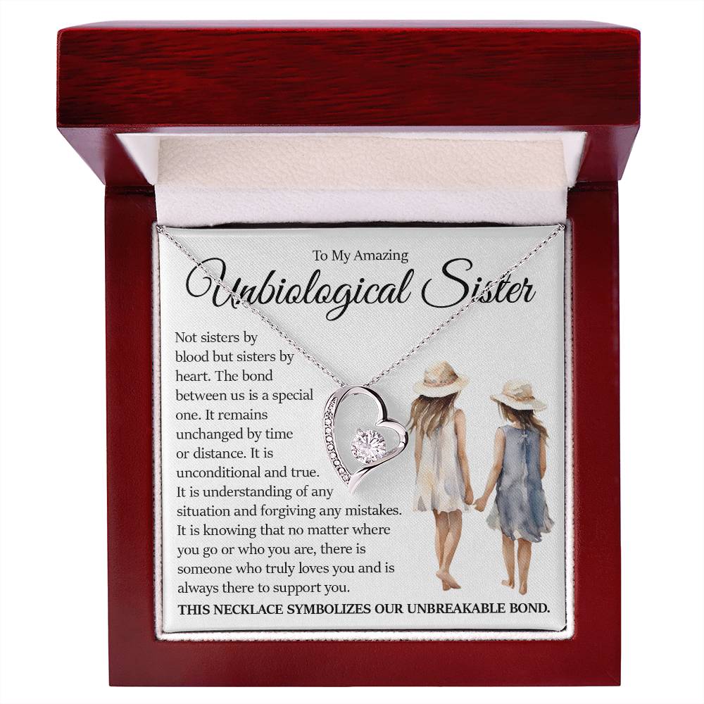 Forever Heart Necklace, Unbiological Sister Gift