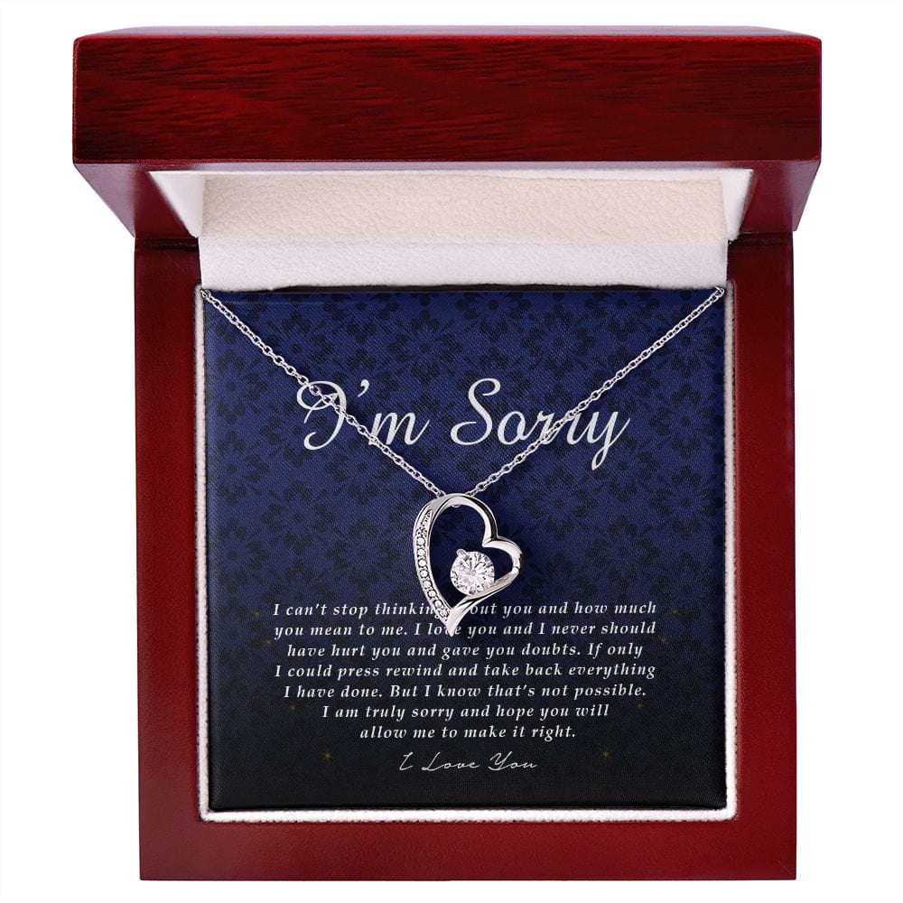 Apology Gift, I'm Sorry, Forever Heart Necklace