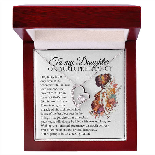 To My Daughter On Your Pregnancy, Forever Heart Necklace