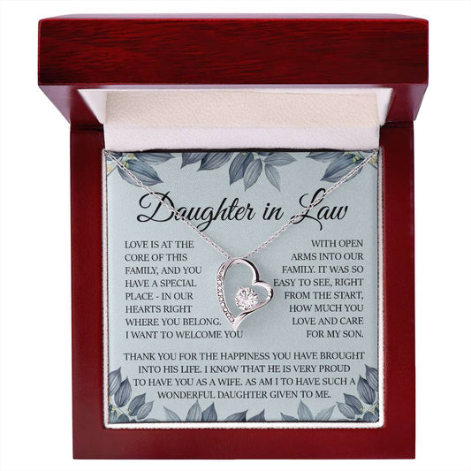 Daughter In Law, Forever Heart Necklace