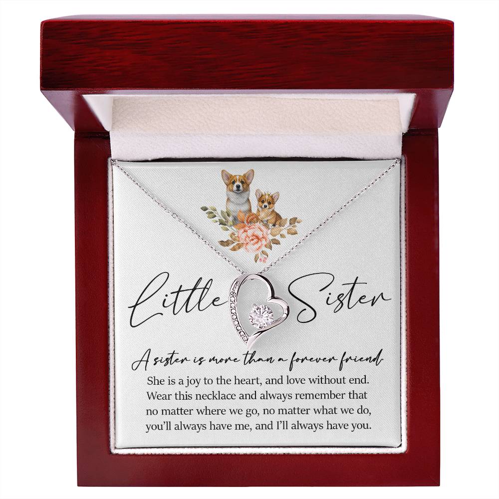 Forever Heart Necklace, Little Sister Gift