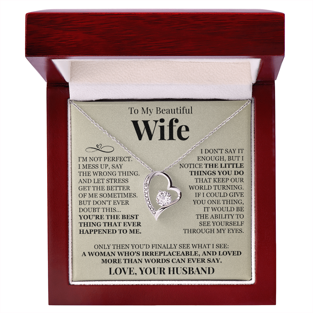 Forever Love Necklace - To My Beautiful Wife "You're The Best"