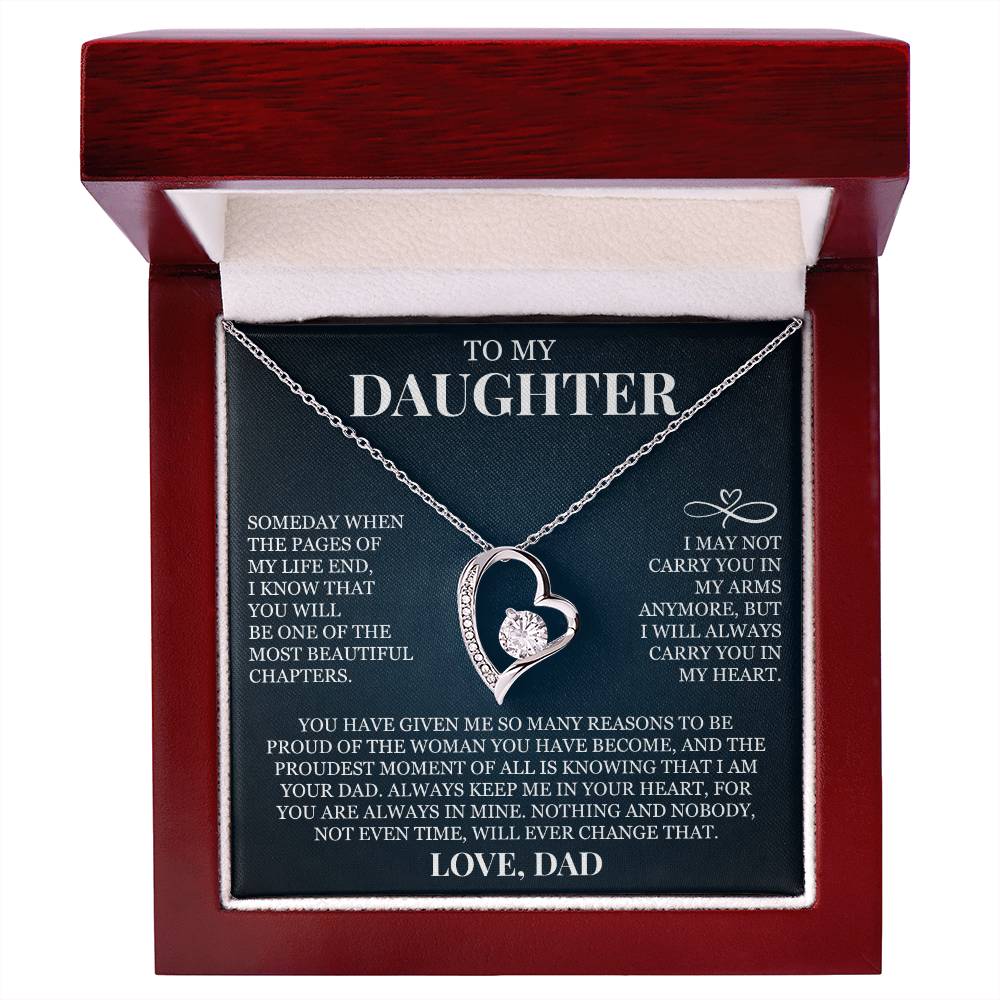 To My Daughter "Always Keep Me In Your Heart" Forever Love Necklace
