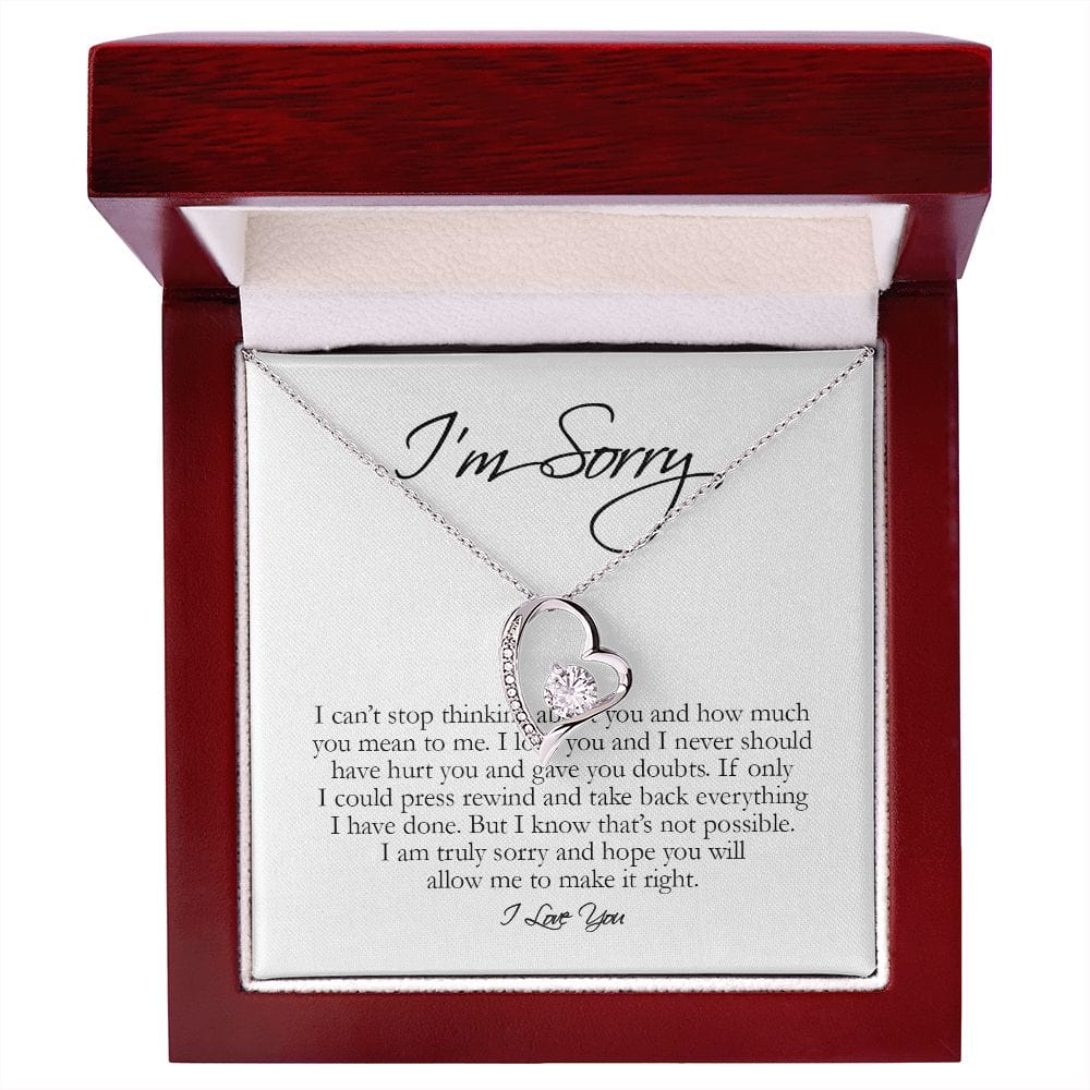 I'm Sorry Card, Forever Heart Necklace